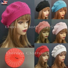 Mujer Winter Spring Summer Baggy Crochet Knit Slouchy Beanie Beret Cap Ski Hat   eb-34824271